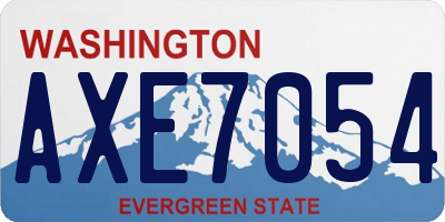 WA license plate AXE7054