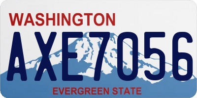 WA license plate AXE7056