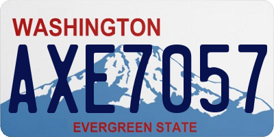 WA license plate AXE7057