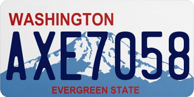 WA license plate AXE7058