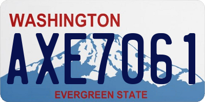 WA license plate AXE7061