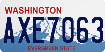 WA license plate AXE7063