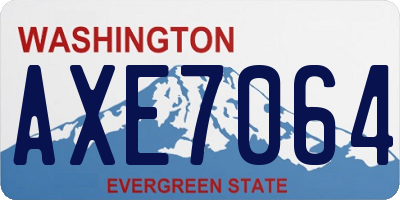 WA license plate AXE7064