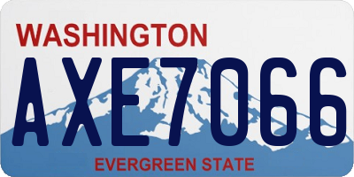WA license plate AXE7066