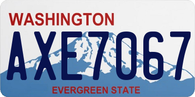 WA license plate AXE7067