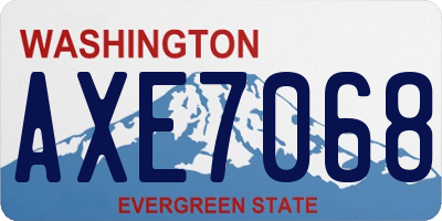 WA license plate AXE7068