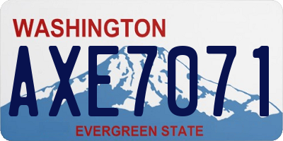 WA license plate AXE7071