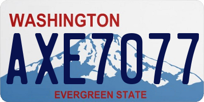 WA license plate AXE7077