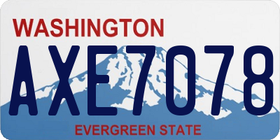 WA license plate AXE7078