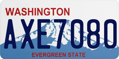 WA license plate AXE7080