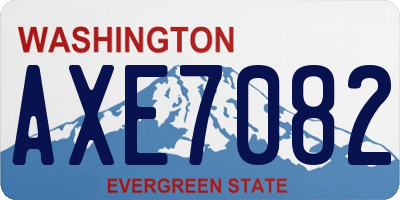 WA license plate AXE7082