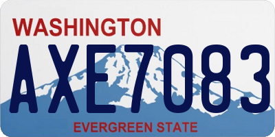 WA license plate AXE7083