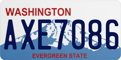 WA license plate AXE7086
