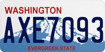 WA license plate AXE7093