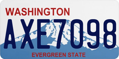 WA license plate AXE7098