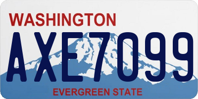 WA license plate AXE7099