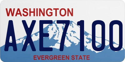 WA license plate AXE7100