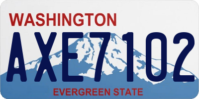 WA license plate AXE7102