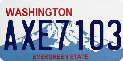 WA license plate AXE7103