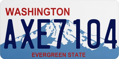 WA license plate AXE7104