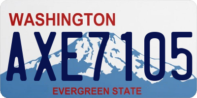 WA license plate AXE7105