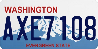 WA license plate AXE7108