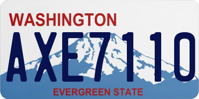 WA license plate AXE7110