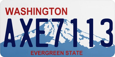 WA license plate AXE7113