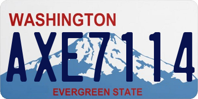 WA license plate AXE7114