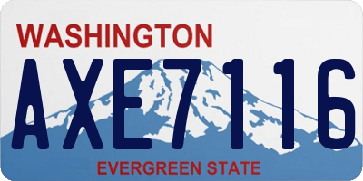 WA license plate AXE7116