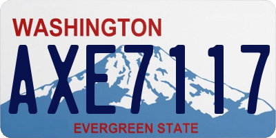 WA license plate AXE7117