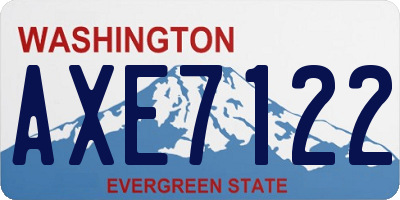 WA license plate AXE7122