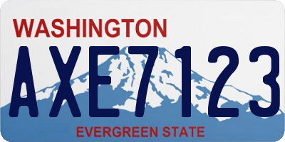 WA license plate AXE7123