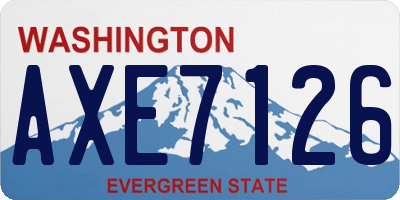 WA license plate AXE7126