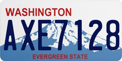 WA license plate AXE7128