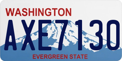 WA license plate AXE7130