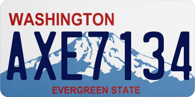 WA license plate AXE7134