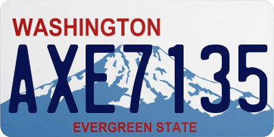 WA license plate AXE7135