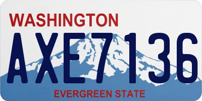 WA license plate AXE7136