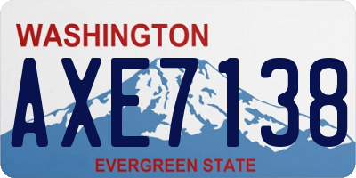 WA license plate AXE7138