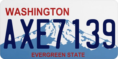 WA license plate AXE7139