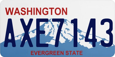 WA license plate AXE7143
