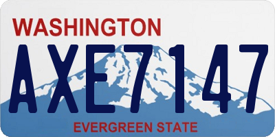 WA license plate AXE7147