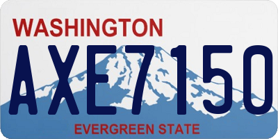 WA license plate AXE7150
