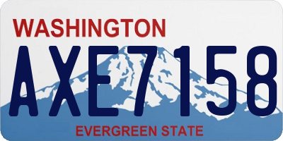 WA license plate AXE7158