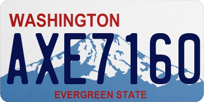 WA license plate AXE7160
