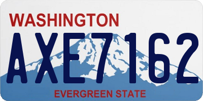 WA license plate AXE7162