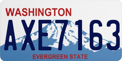 WA license plate AXE7163