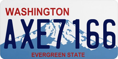 WA license plate AXE7166