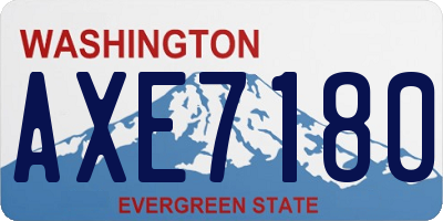 WA license plate AXE7180